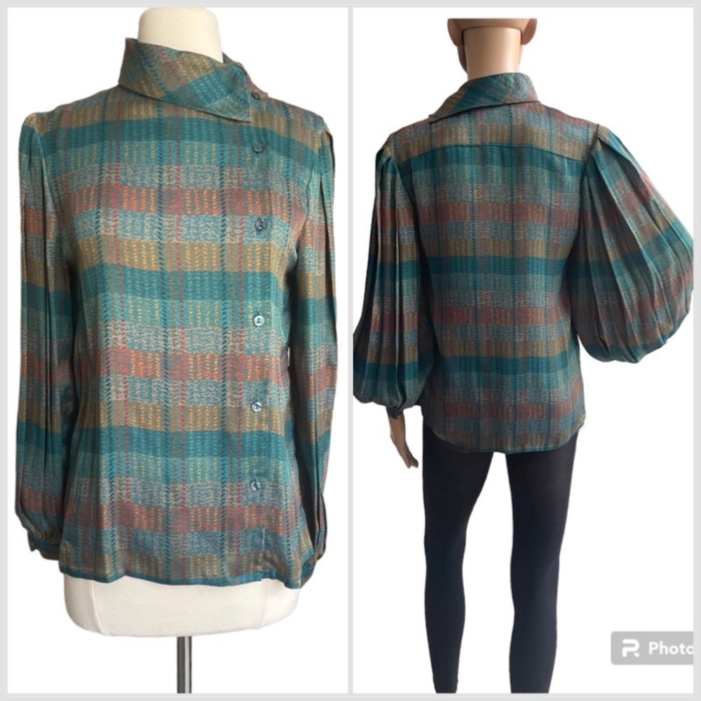 Ernst Strauss Balloon Sleeve Fall Blouse Small